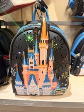 2026 Disney Parks Cinderella Castle Light Up Loungefly Mini Backpack Fireworks picture