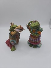 1996 Hamilton Camelot Frogs Lady Of The Lily Pad Sir Hop A Lot Set 2 Sculpture picture