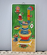 Vintage Ceramic Wall Tile Creazioni Luciano Italy Cloisonne Kitchen Stove picture