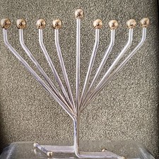 Vintage Karshi Original Kinetic Menorah Gold & Silver Plated picture