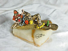 Vtg Ron Lee Clown Pinky Lying Down Signed Dated '79 Bronze Hand Painted Scupture picture