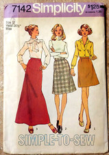 Vtg Simplicity Pattern 7142 Misses’ Skirt in 3 Lengths Size 12, Waist 26.5”UNCUT picture