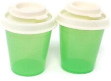 Tupperware Mini Salt and Pepper Shakers  Midgets Flip Top 2 oz. Light Green NEW picture