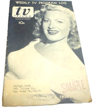 VINTAGE MAGAZINE TV PREVIEW SF BAY AREA CAL KRON TV4 KPIX5 KGO TV7  NOV 4 1950 picture