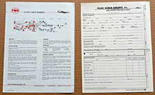 Vintage 1968 TWA Flight Crew Application & Qualifications Lot Watermarked Unused picture