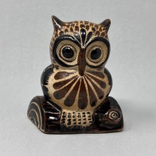 VTG Jorge Wilmot Style Tonala Owl Figurine MCM Mexican Folk Art Pottery 4.5