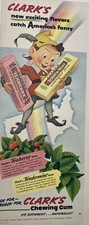 c1942 Clark's Chewing Gum New Flavors & A&P Coffee VINTAGE Print Ad 6x14