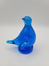 VTG Altaglass Hand Made Blue BIRD Glass Figurine  picture
