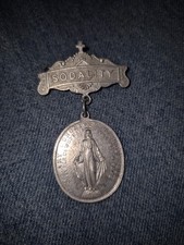 Vintage Catholic aluminum Sodality medallion pin picture