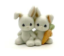 Precious Moments Two By Two Bunnies Figurine 530123 w/ Original Box 1992 picture