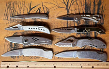Mixed Lot of 8 Folding Pocketknives, Manual, SS, Liner/Slipjoint picture