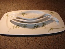 Partylite Herbal Springs (3) Nesting Dishes W / Matching Tray Retired Excelle    picture