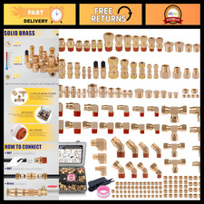 200 Pcs Brass Air Brake Line Compression Fittings Kit - Durable & Reliable Parts picture