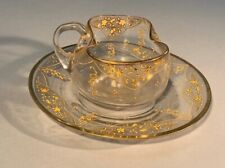 Antique Demitasse Gold Encrusted Teacups & Matching Saucers 8 Piece Lot picture