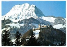 Switzerland Postcard Gruyères Castle & Snowy Moléson Mountain picture