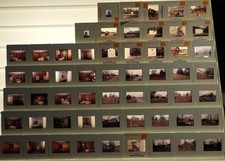 Lot 56 Vtg 1970s Color Photo SLIDES Travel Tourist Cabins Interiors Homes Houses picture