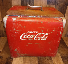 Vintage Coca Cola Cooler 50s Drink Coca Cola 18 X 18 X 13 Original Please Read picture