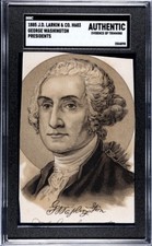 George Washington 1885 J.D. Larkin & Co. H603 Sweet Home Soap Card SGC Authentic picture