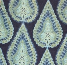 VERVAIN La Zucca on Velvet printed cotton indigo green large paisley new remnant picture