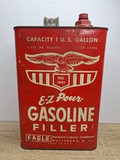 Vtg Eagle Metal Gas Can E-Z Pour 1001 One Gallon Automotive Collectible  picture