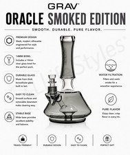 GRAV® ORACLE WATER PIPE, SHORT, SLEEK, AND ROYALLY ELEGANT, SHADOW COLLECTION picture