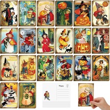80 Pcs Vintage Halloween Postcards 4 x 6 Retro Halloween Greeting Cards Scary picture