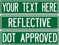 Custom street sign .080 thick 2-sided PRISMATIC REFLECTIVE GREEN road sign picture