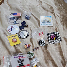 Vintage Enamel Pin & Button Lot - Olympic Xerox Blues Brothers Art Deco 15pc picture