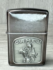 Vintage 1992 Camel Tombstone Biker Joe Pewter Emblem Zippo Lighter (A1D035381) picture
