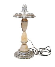Art Deco Chrome Lighted Smoking Stand Lamp w/ Eagle, George Washington art. picture