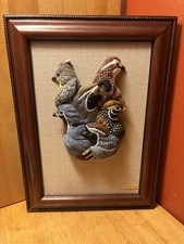 Vintage  McAnaly 3D resin quail bird wall plaque relief 15in #124/300. picture