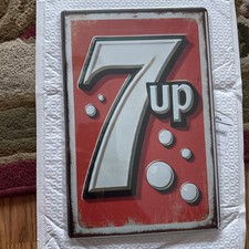 Love This “7 UP” Vintage Metal Sign 7.87x11.9” picture