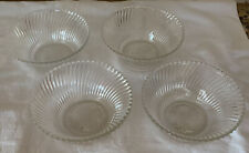 4 Federal Glass Co Depression Glass Cereal Bowls In Diana Clear Pattern 5
