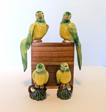 VTG Ceramic Arts Studio, MCM Hand Painted Parrots, Polly, Pete, Chirp, Twirp picture