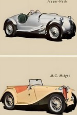 🚗 Vintage Cars Poster - Frazer-Nash & M.G. Midget - 24x36” Premium 💎 Art picture