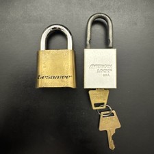 2 Padlocks Sesamee Combo No Code American Lock Shackle Defect As-Is Repairs Lot picture