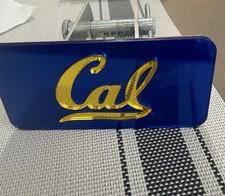 Vintage UC Berkeley Cal Golden Bears Blue Gold Auto Bumper Display Sign Bracket picture