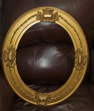 Large Antique Oval Gold Ornate Wood Gesso Victorian Picture Frame 22