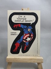 Vintage 1975 Topps Marvel Comic Book Heroes Stickers Captain America -1 Tan Back picture