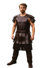 Halloween Roman Leather Subarmalis Armor Brown Under Lorica Cuirass LARP Cosplay picture