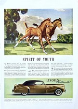 1941 Ad (9 3/4 X 13 1/2inches) Lincoln Continental Spirit Of Youth picture