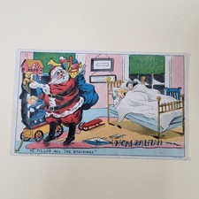 Antique 1908 Santa Claus Christmas Postcard “He Filled All The Stockings” NC 343 picture