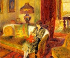 Oil painting The-Artist's-Wife-Knitting-William-James-Glackens-oil-pai picture