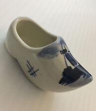 Miniature Delft Dutch Shoe Clog Holland Porcelain Cobalt Blue and White  picture