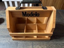 Modelo Promotional Wooden Beer Carrier 6 Pack Glass Caddy with Bottle Opener. picture