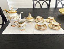Vintage Weimar Porzellan Katharina 14051 24K Gold Demitasse Coffee Set GDR 1973 picture