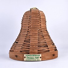 Vintage Longaberger Christmas Bell Basket 1983 Handwoven Holiday Decor Brown picture