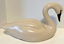 Large Cream-Colored Swan with Glass Eyes Decorative Farmhouse Decor picture
