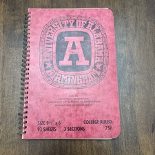 University of Alabama Bookstore Spiral Notebook College Ruled Some Writing Vtg picture