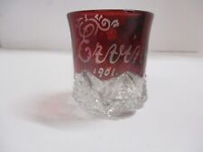 Vintage Flashed Red Ruby Glass Souvenir Handled Cup -- 1901 Ervin picture